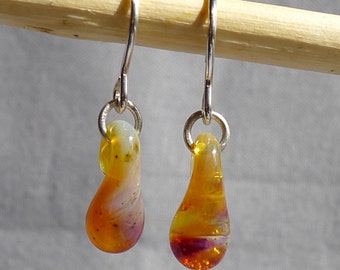 Glass Droplet Earrings Hand Sculpted by Jenn Goodale