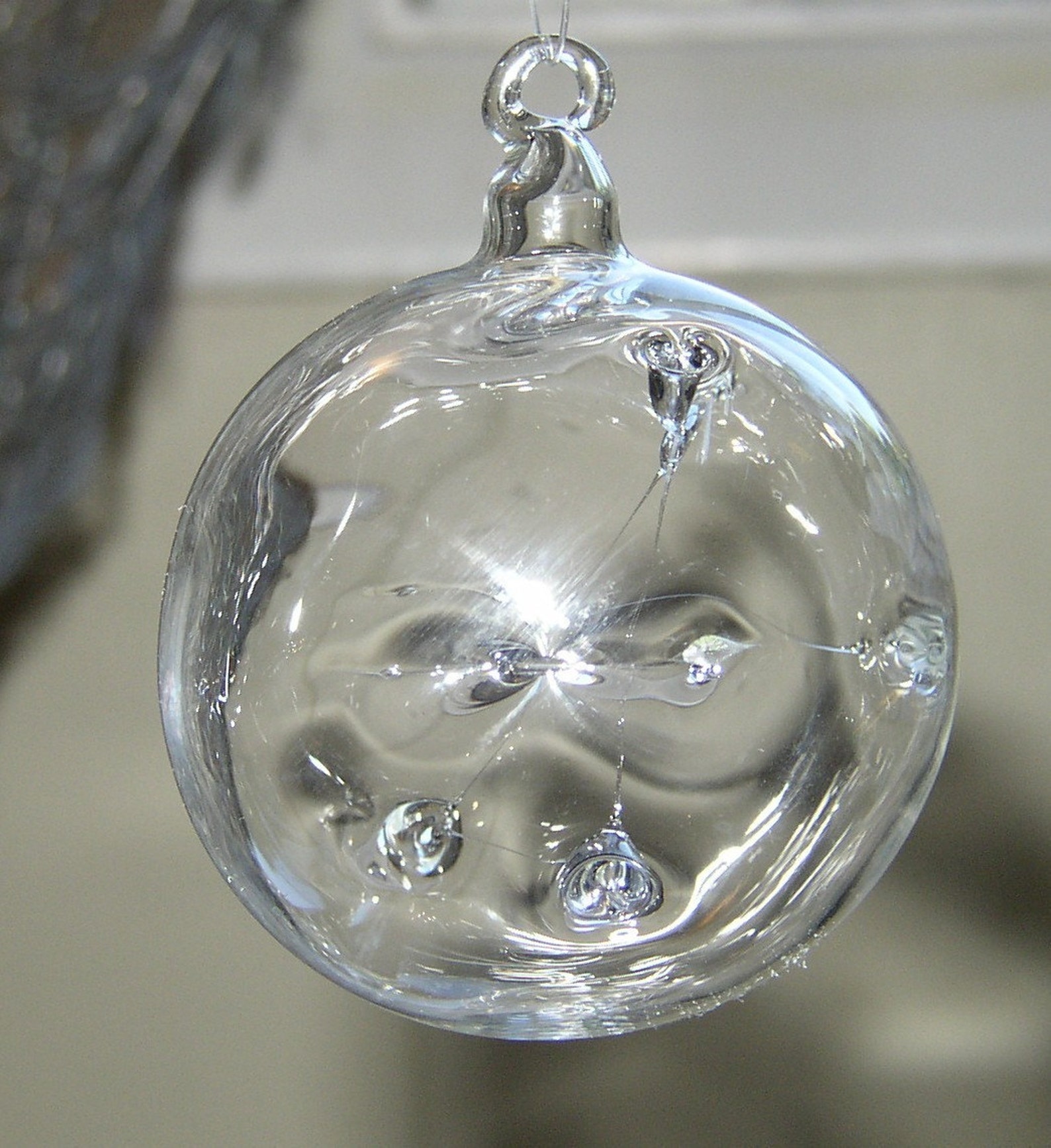 Small Clear Witch Ball Glass Ornament Hand Blown by Jenn Etsy