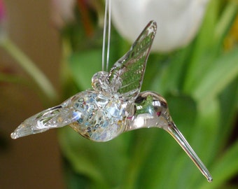 Multi Colored Glass Hummingbird Hand Sculpted by Jenn Goodale