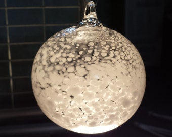 Medium Glass Snowball Ornament Hand Blown by Jenn Goodale