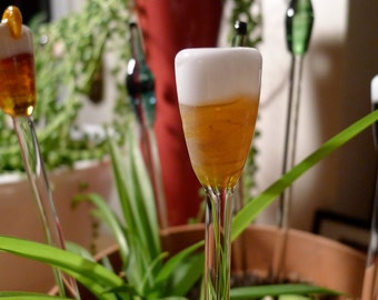 Hand Sculpted Glass Drink Plant Sticks Created by Jenn Goodale