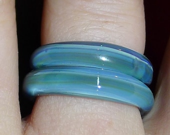 Teal Glass Ring Hand Sculpted by Jenn Goodale