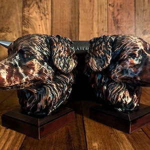 Australian Shepherd Bust: 3D Printed Dog Memorial, Aged Metal Finish