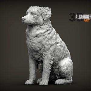 3D Printed Australian Shepherd Figurine: Home Decor, Dog Memorial
