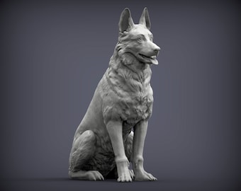 3D Printed German Shepherd Figurine: Dog Statue, keepsake, memorial