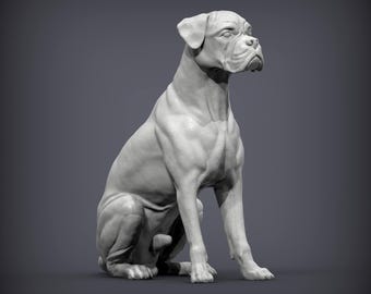 Estatueta de cachorro Boxer impressa em 3D: Decoração para guardar como lembrança memorial