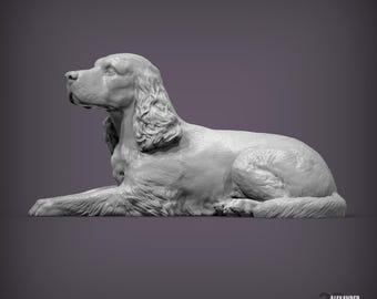Enfeite impresso em 3D de Cocker Spaniel Inglês: Lembrança Memorial para Cães