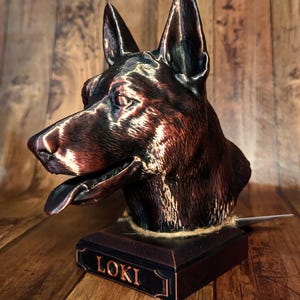 Belgian Malinois Bust Figurine - 3D Printed Dog Statue, Pet Memorial Ornament & Home Decor Gift for Dog Lovers