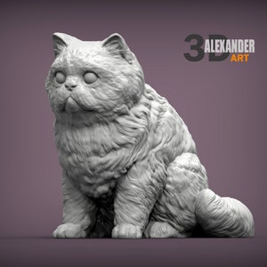 Statue figurine persane - Imprimée en 3D - Pour les amoureux des chats, ornement, souvenir, cadeau