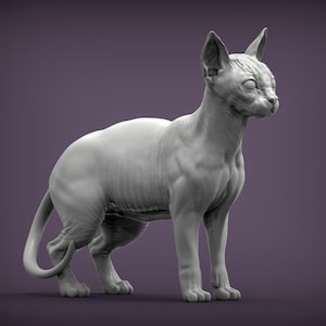Sphynx Cat Figurine - 3D Printed Ornament, Unique Home Décor & Pet Memorial Gift for Cat Lover