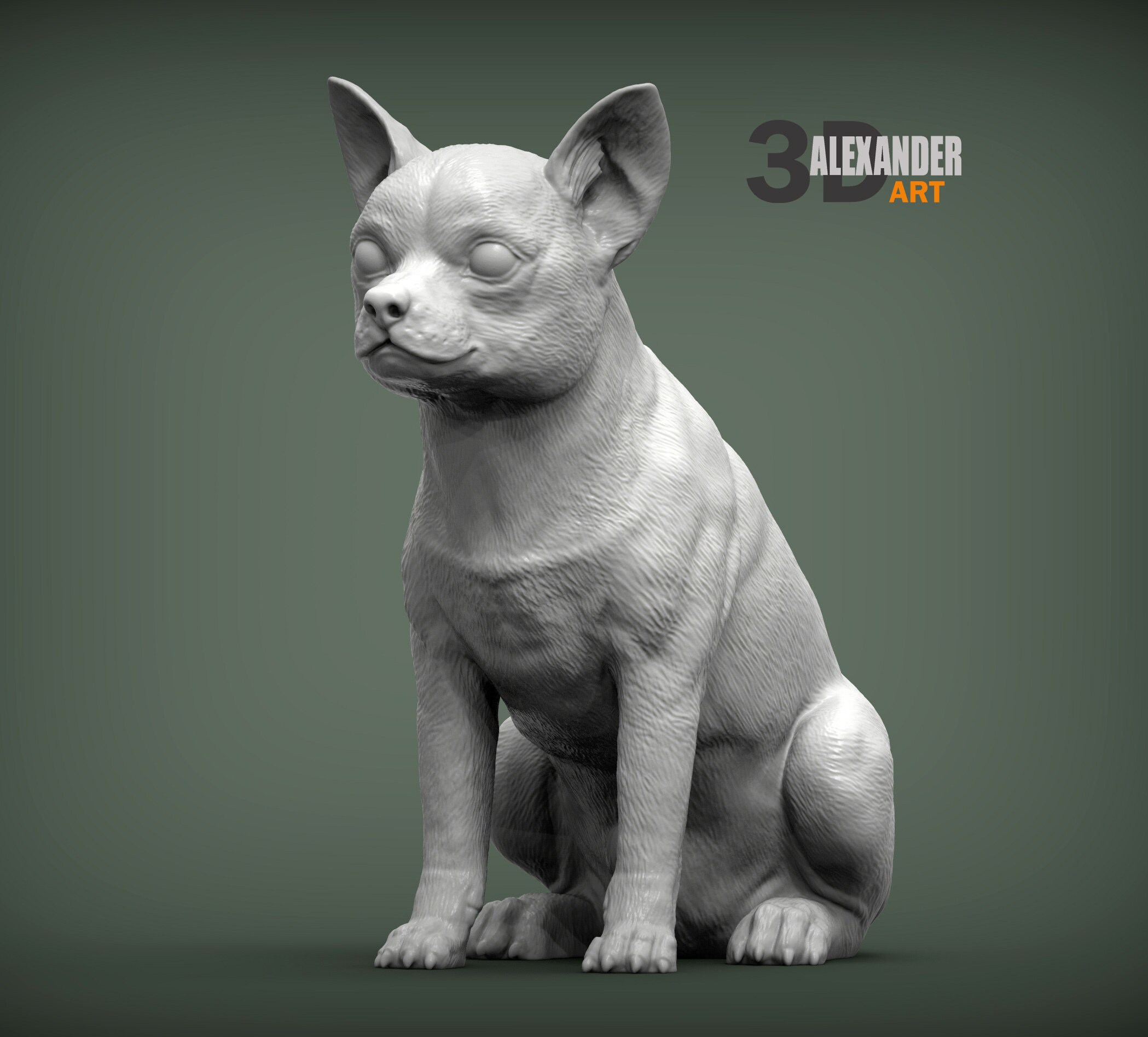 3D Printed Chihuahua Figurine: Dog Memorial Statue