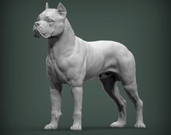 Estatueta de Cane Corso impressa em 3D: Homenagem a cães, decoração para tributo a animais de estimação.