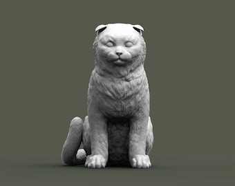 Gato Scottish Fold sentado - Impressão 3D - Para amantes de gatos, ornamento, homenagem, presente