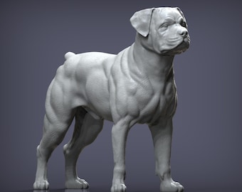 Estatueta de Rottweiler impressa em 3D: presente memorial para cães, decoração em homenagem a animais de estimação.