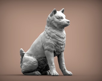 秋田柴犬 鋳鉄製 手作り置物像 日本製 南部鉄器 重厚な置物 #JI4
