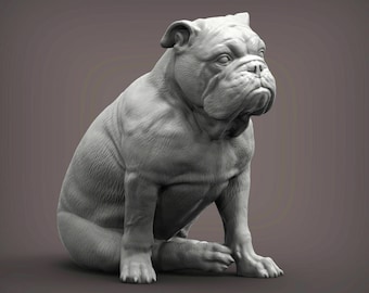 Figura de bulldog británico impresa en 3D, regalo para amantes de los perros: adorno coleccionable único para decoración del hogar
