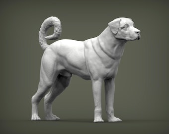 Estatueta de Pastor da Anatólia impressa em 3D: presente memorial para cães, decoração em homenagem a animais de estimação.