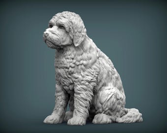 Estatueta de Goldendoodle - Impressa em 3D - Presente Ideal e Lembrança Memorável - Decoração Exclusiva para Amantes de Cães