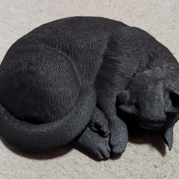 Cat Sleeping - 3D printed - For Cat Lovers, ornament, Memorial, Gift