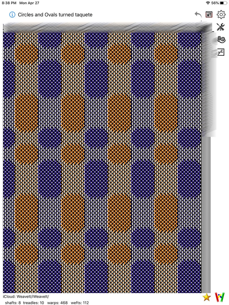 Ovals and Circles Ovals Towel Patterns 2 Weaving Patterns 8 shaft 24 EPI pattern Weaving Draft Weaving Information Format WIF image 4