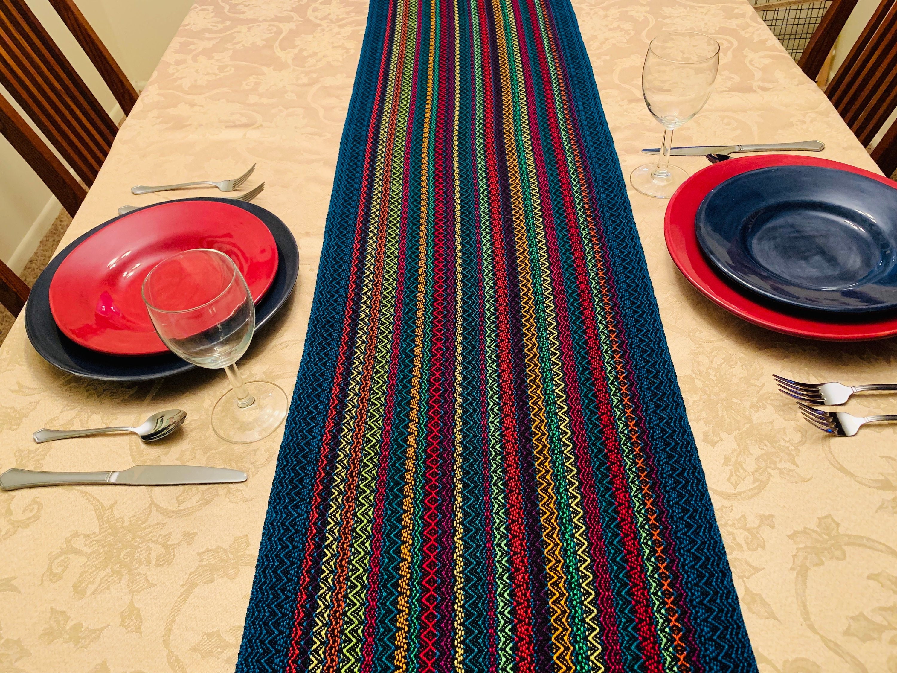 XL ZigZag Table Runner Extra Wide Spring Runner Buffet Etsy