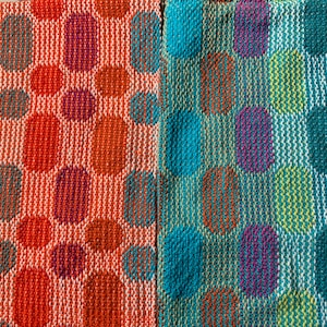 Ovals and Circles Ovals Towel Patterns 2 Weaving Patterns 8 shaft 24 EPI pattern Weaving Draft Weaving Information Format WIF image 1