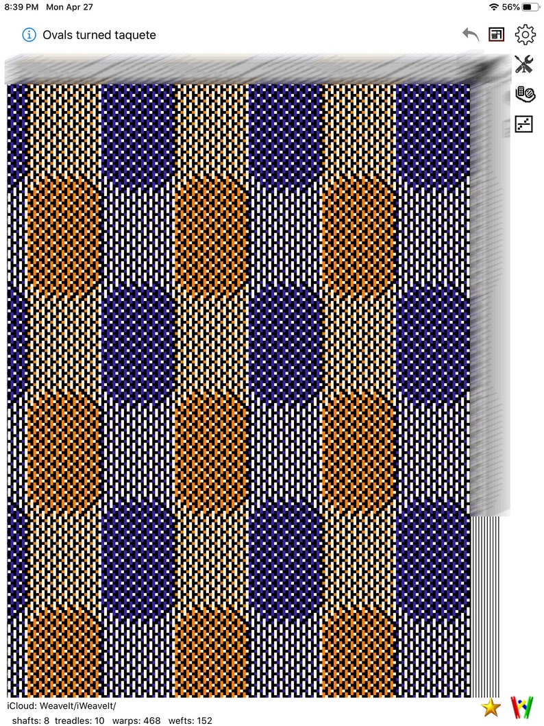 Ovals and Circles Ovals Towel Patterns 2 Weaving Patterns 8 shaft 24 EPI pattern Weaving Draft Weaving Information Format WIF image 5