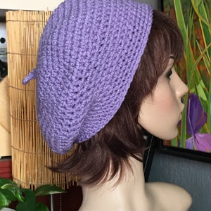 Lavender Beret, Tam, Acrylic Yarn image 6