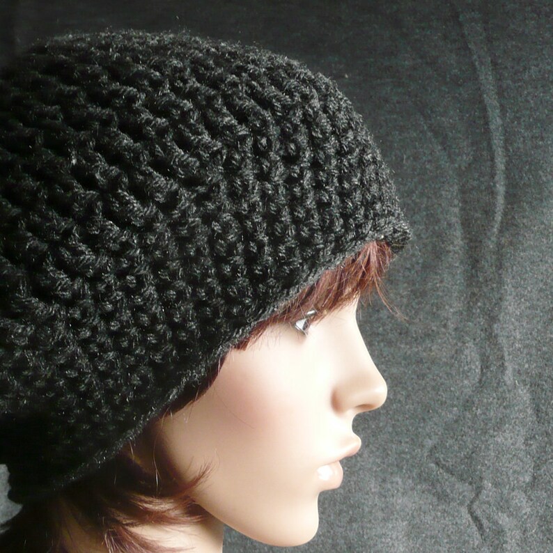 Shorter Slouchy Beanie in Charcoal Gray Heather image 4