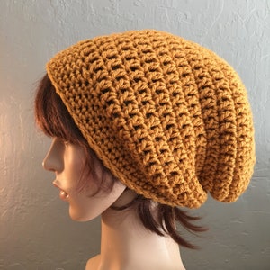 Long Slouchy Beanie in Honey Gold image 1