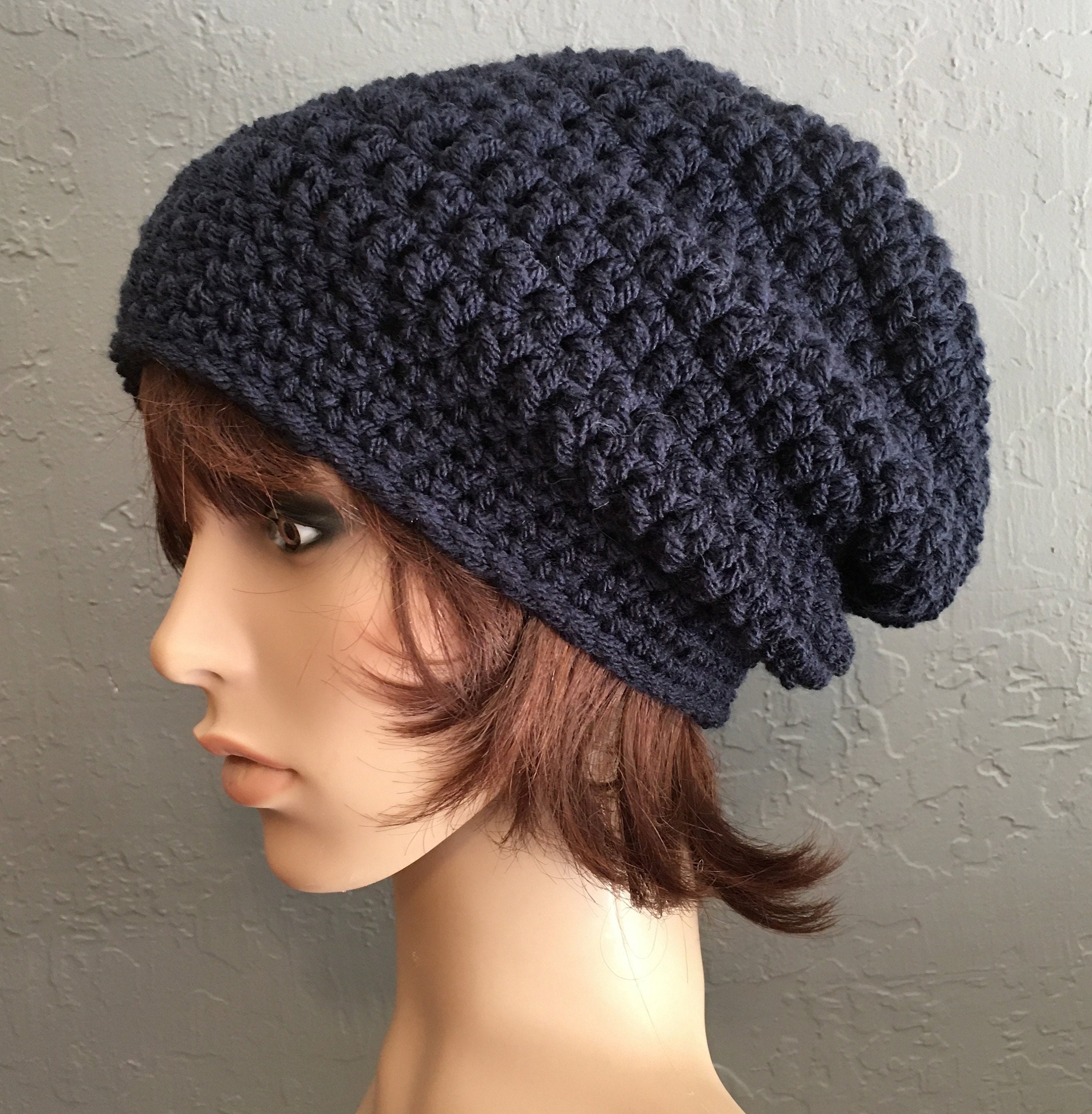 Navy Crochet Beanie - Etsy