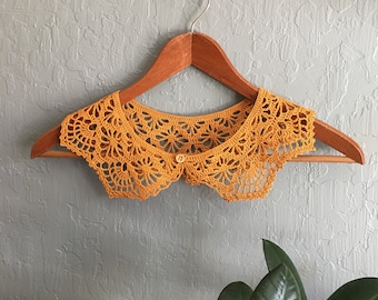 Crocheted Lace Collar in Rust