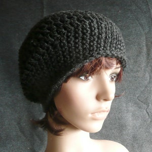 Shorter Slouchy Beanie in Charcoal Gray Heather image 2
