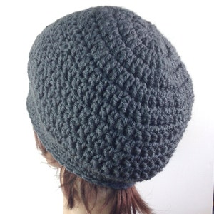 Shorter Slouchy Beanie in Charcoal Gray Grey Hat image 4