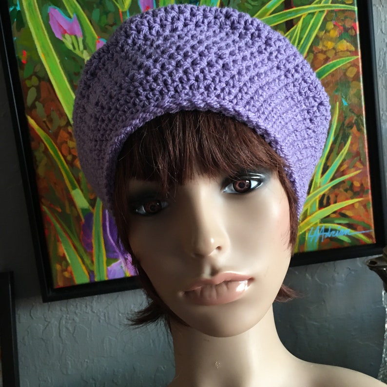 Lavender Beret, Tam, Acrylic Yarn image 4