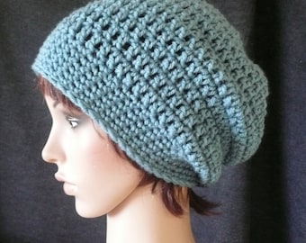 Super Slouchy Beanie in Antique Blue