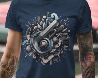 Musician Tee Melodic Symphony Style - Abstract Music Themed Shirts, Ideal Gift for Musician