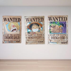 Poster anime ricercati personalizzati ispirati a One Piece