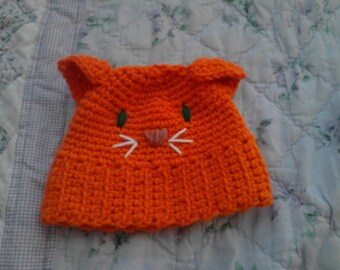 Baby Toddler Orange Kitty Hat