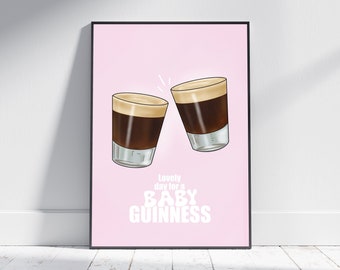 Impresión de chupito de Guinness para bebés: Arte de Irish Cheers