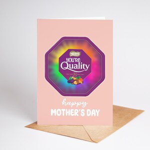 Lustige irische Mutter-Tageskarte | You're Quality - Dose mit hochwertigen Straßenbonbons | Frohe Weihnachten | A5 & A6 Karte