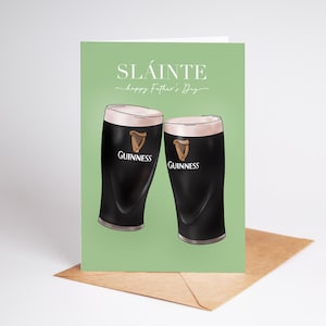Ierse Vaderdagkaart | Guinness Cheers-kaart | Wenskaart Ierland | A5- en A6-kaarten