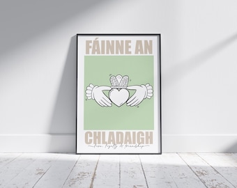 Irish Claddagh Ring Art Print: Celtic Home Decor