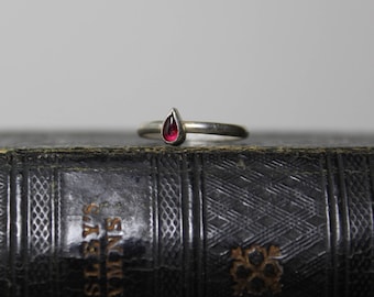 Garnet Teardrop Ring