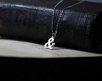 Ampersand Small Silver Silhouette Necklace