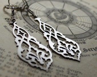 Samarqand Hand Cut Sterling Silver Earrings