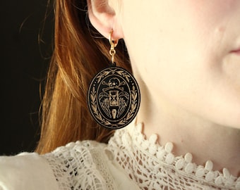 Memento Mori Lasercut Acrylic Gothic Skull Earrings