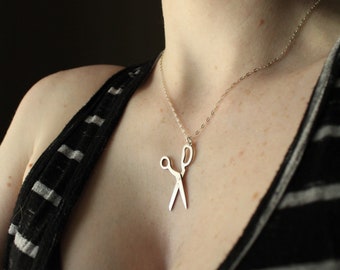 Small Sterling Silver Scissor Necklace
