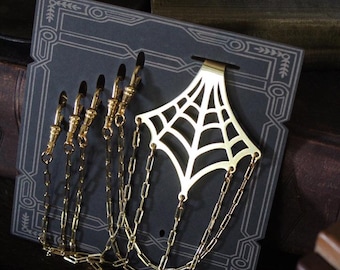 Brass Spider Web Chatelaine  Sewing Craft Tool Holder Key Chain