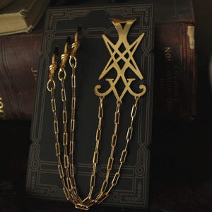 Brass Chatelaine Sigil Keychain Sewing Tool Holder